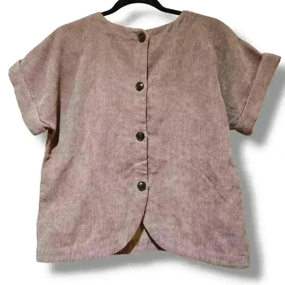 Madewell Ribbed Corduroy loose fit Top Color Fig Size Small #142 - Picture 4 of 9